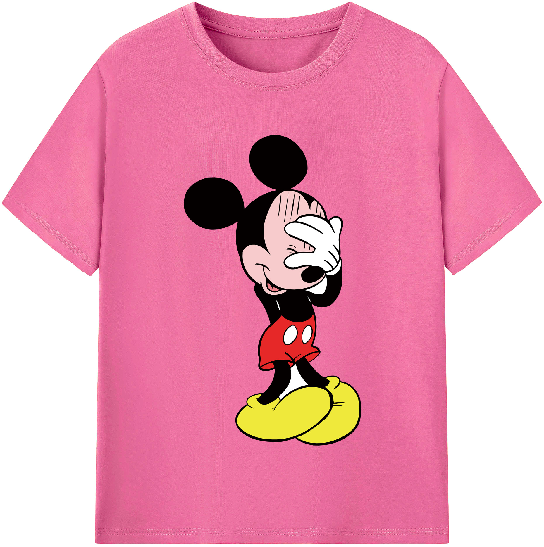 （画像用） ミッキーマウス Mickey Mouse レディースカジュアルプリントTシャツ（綿100％）